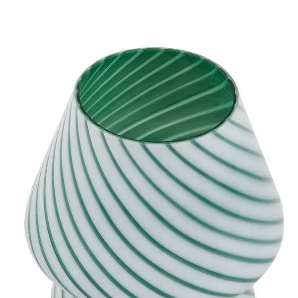 Dekorative Glasvase mit Spiralmuster