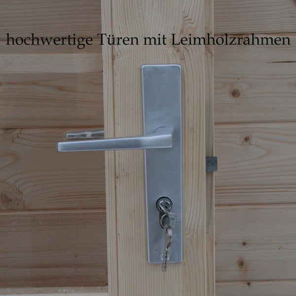 Alpholz 5-Eck Gartenhaus Victoria C 40 Gartenhaus aus Holz, Holzhaus mit 40 mm Wandstärke Blockbohlenhaus, Naturbelassen 4x4m