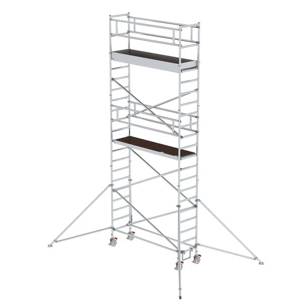 MUNK Aluminium-Rollgerüst mit Ausleger 2,45x0,75m Plattform 7,59m AH