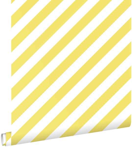 ESTAhome Tapete Streifen Gelb und Weiß - 50 x 900 cm - 139954