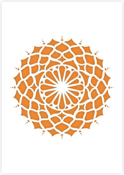 QBIX Mandala Schablone A3 Größe Kunststoff - Ausschnitt Durchmesser 25cm