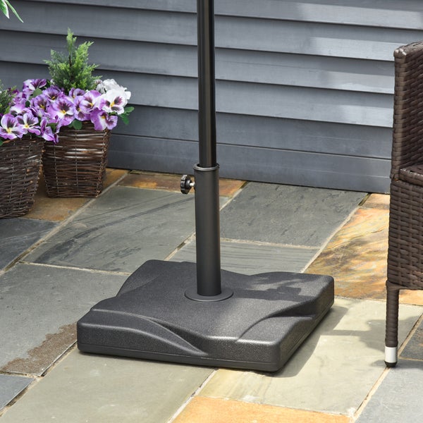 Outsunny Sonnenschirmständer 20 kg Schirmständer für Sonnenschirm Schirmstangen 32/38/48 mm Sonnenschirmfuß für Garten Terrasse Balkon Zement 41,5 x 41,5 Schwarz