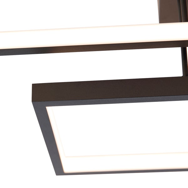 Detailansicht einer modernen Deckenleuchte mit LED Elementen und geometrischem Design