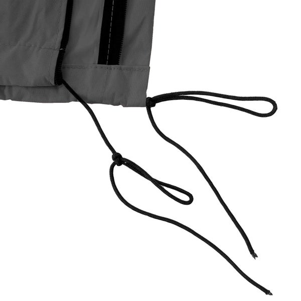 Detailansicht einer Schutzhülle mit Kordelzug zur Befestigung