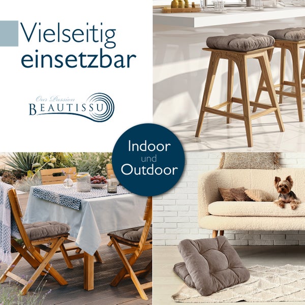 Collage von Sitzkissen für den Innen- und Außenbereich von Beautissu