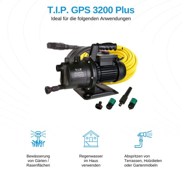 Tauchdruckpumpe mit Zubehör für Gartenbewässerung und Regenwassernutzung