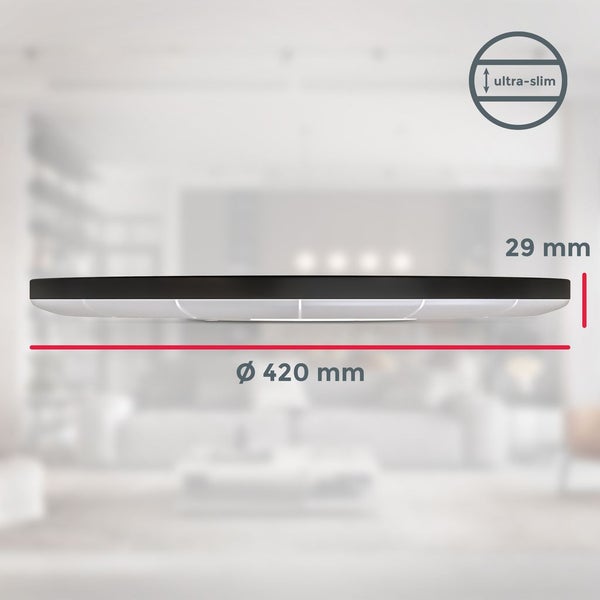 LED Panel Ø42 cm - 22W, 3000lm, flach, backlight, neutralweiß, schwarz