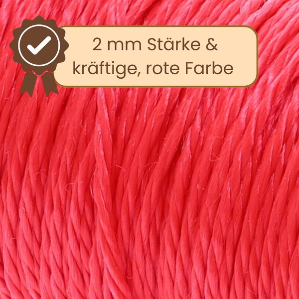 Makramee Garn in Rot mit einer Stärke von 2 mm