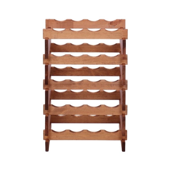 Weinregal VINOTECA FLEX PRO HxBxT 65x46x28cm 20 Flaschen auf 5 Ebenen Massives Kiefernholz Braun geölt