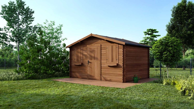 Gartenhaus, Gerätehaus 12m2 - 4x3m - 28mm - Imprägniert