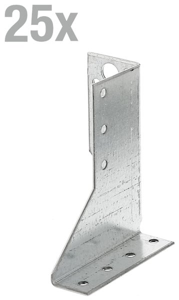 Set mit 25 Pfostenankern aus verzinktem Stahl fuer die Befestigung von Holzkonstruktionen