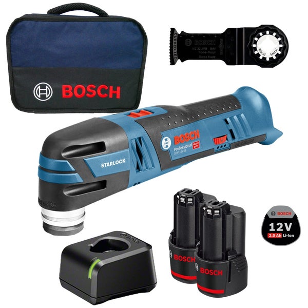 Bosch Multifunktionswerkzeug Set mit Zubehör, Akkus und Ladegerät