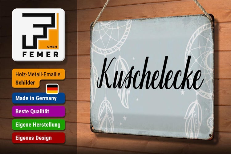 Blechschild Spruch 30x20cm Kuschelecke Schild