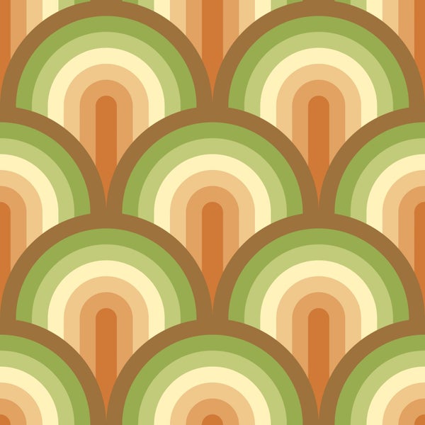 Retro Muster mit Halbkreis Ornament