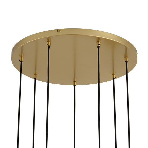 Deckenhalterung einer Hängeleuchte mit Kabeln