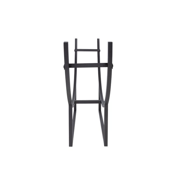 FLOORDIREKT Kaminholzregal Santorini - Schwarz - Rundes Brennholzregal - für Innen und Außen - 92 x 55 x 21 cm