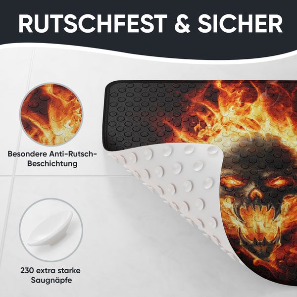 Sanilo Badematte Totenkopf in Flammen