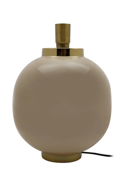 Dekorative Tischlampe Taupe Gold, Nachttisch Wohnzimmer Lampe 38 cm | Wohnzimmer Esszimmer Leuchte