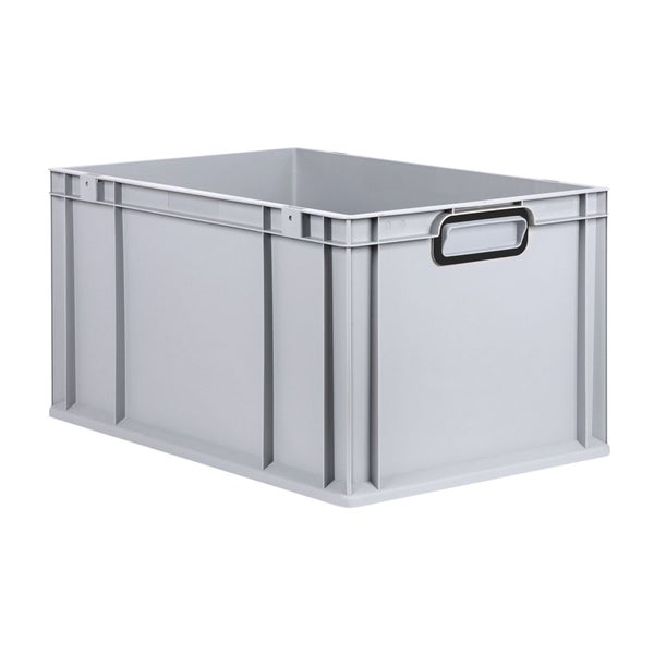 Eurobox NextGen Color, HxBxT 32x40x60cm, 65 Liter, Griffe schwarz geschlossen, Verstärkter Boden, Grau, Eurobehälter, Transportbox, Transportbehälter, Stapelbehälter