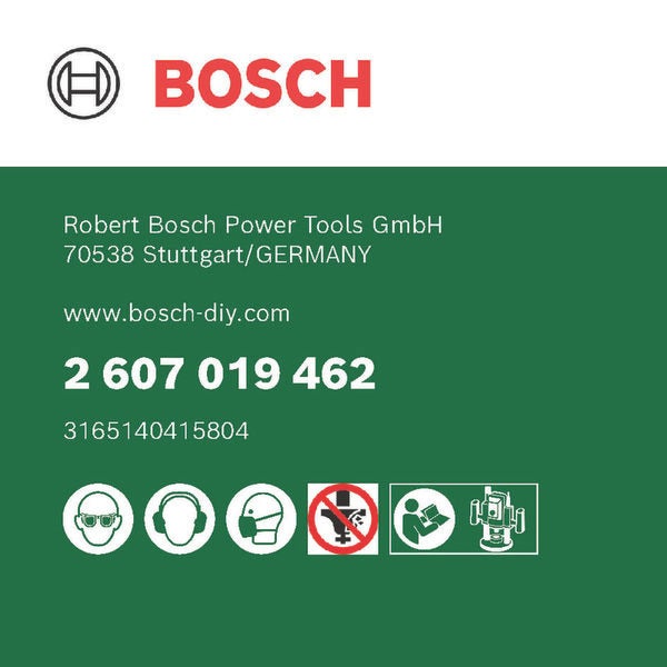 Bosch Logo mit Informationen zu Robert Bosch Power Tools GmbH und Sicherheitshinweisen
