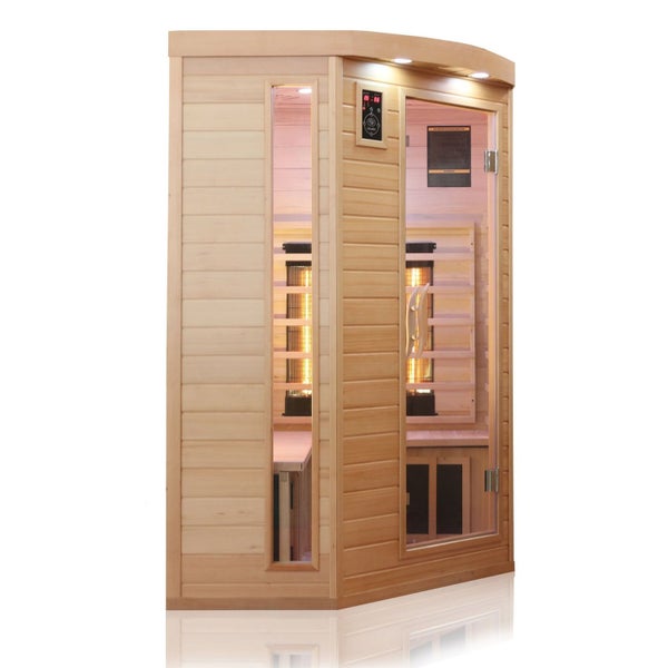 Dewello® Infrarotkabine Infrarotsauna LAKEFIELD 3 120cm x 120cm inkl. 5 Vollspektrumstrahler, 5 Karbonstrahler, 2 Personen