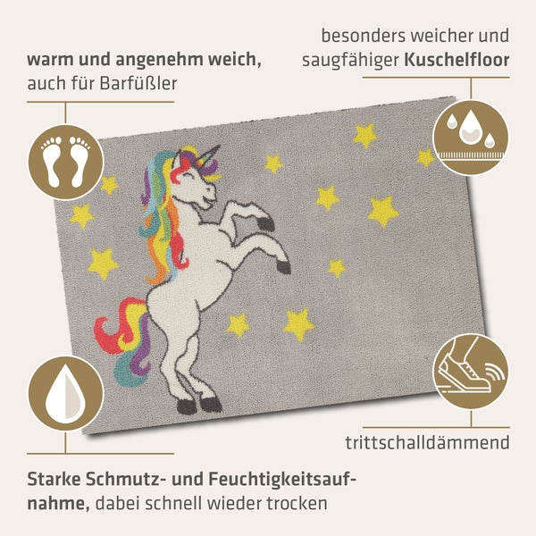 Akzente Feel Badematte mit Motiv in Bunt Fußmatte 70 x 100 cm, rutschfest, saugfähig