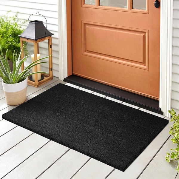 FLOORDIREKT Fußmatte Kokos - Eingangsmatte aus Kokos - Fußabtreter - Schwarz - 30 mm - 80 x 100 cm
