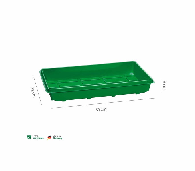 Romberg Pikier- & Anzuchtschale | Stabile, langlebige Anzuchtschale 50 x 32 x 6 cm - Ideal für Substrat | Transport- und Arbeitsschale, gerippt ungelocht