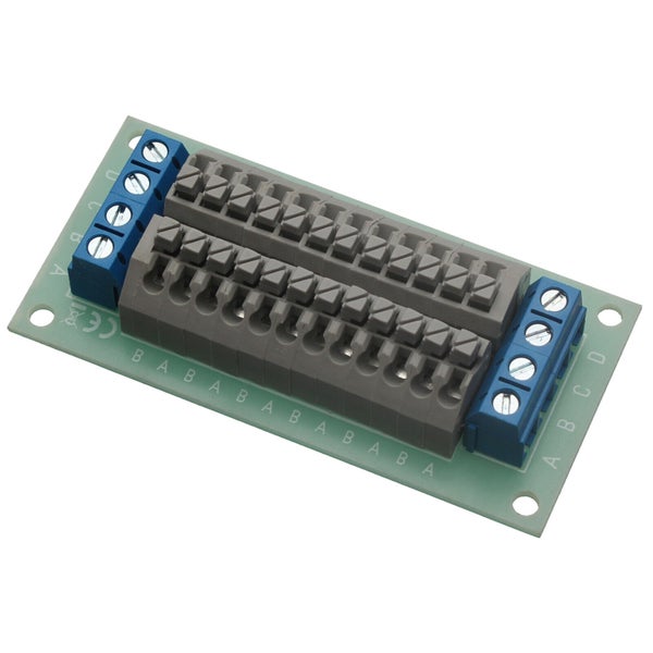 Elektronische Leiterplatte mit Schraubklemmen und Steckklemmen zur elektrischen Verbindung
