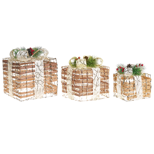 Dekorative Geschenkboxen, dreiteilig, für festliche Dekorationen