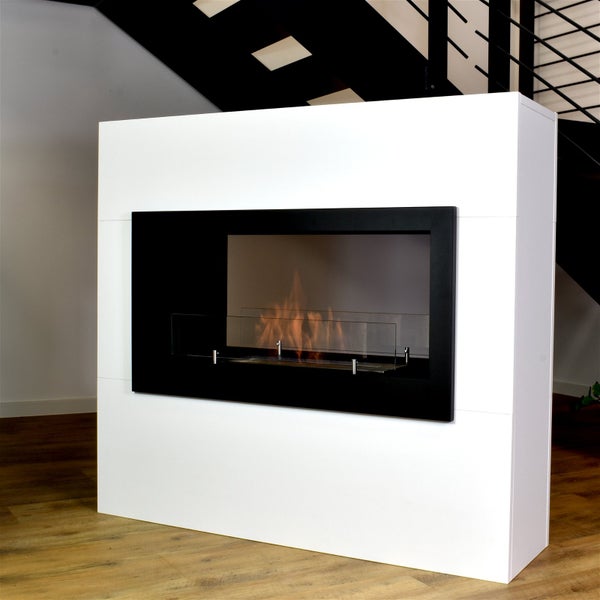 GLOW FIRE Ethanol Kamin 'Ulstein' | Ethanolofen in weiß mit 3 Std. Brenndauer und 2 KW Heizleistung | BxHxT: 110x100x30 cm