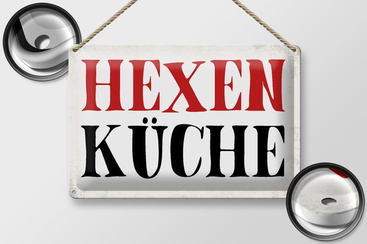 Blechschild Spruch 30x20cm Hexen Küche Schild