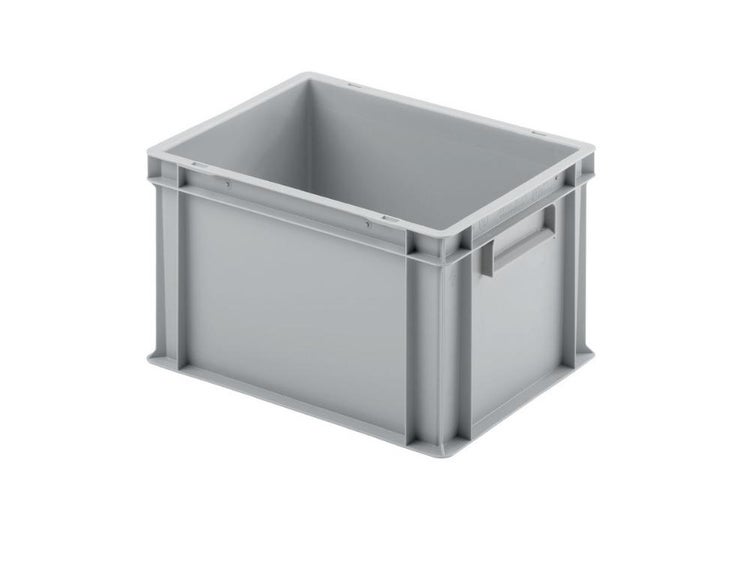 PROREGAL Eurobehälter mit Geschlossenem Griff HxBxT 235 x 30 x 40 cm 22 Liter Grau Eurobox Transportbox