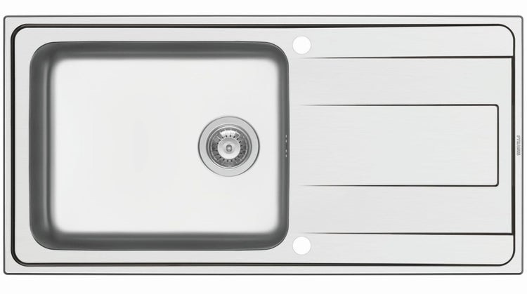 Spüle aus Edelstahl mit Abtropffläche