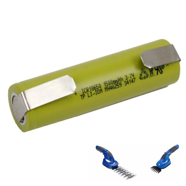 Lithium Ionen Akku 18650 mit 1500 Milliamperestunden und 3,7 Volt für Grasschere und Heckenschere