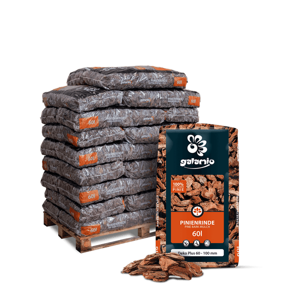 Galamio Rindenmulch Pinie Deko Plus 60l x 26 Sack 1560l Palette