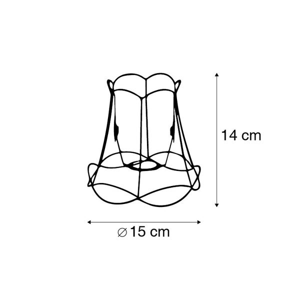 Lampenschirm aus Metall schwarz 15/14 - Granny Frame