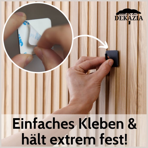DEKAZIA® Klebehaken schwarz | Haken schwarz selbstklebend Handtuchhaken schwarz Wandhaken schwarz matt Haken selbstklebend Küchenhaken schwarze Haken Kleiderhaken schwarz selbstklebende Haken schwarz