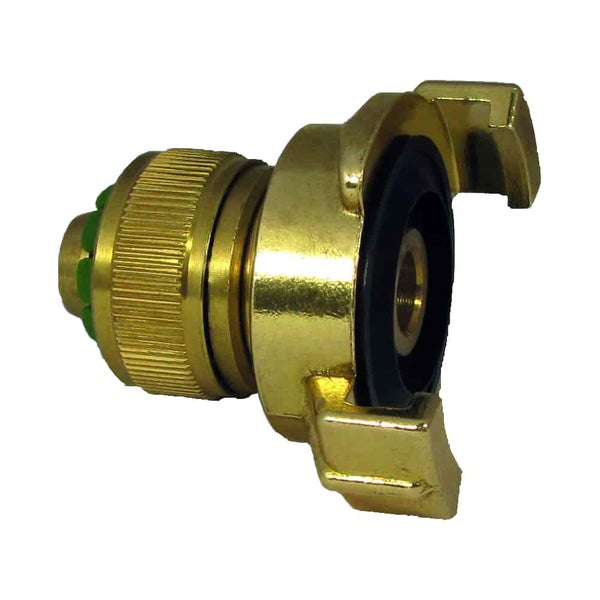 Messing Klauenkupplung mit 40mm Knaggenabstand passend zu Geka, 3/4 inch, Hose/quick coupling transition