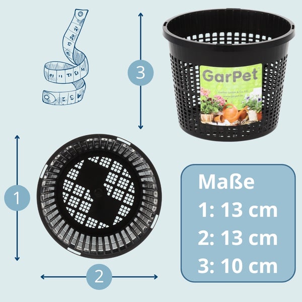 GarPet Pflanzkorb mit den Maßen 13 cm Durchmesser, 13 cm Breite und 10 cm Höhe