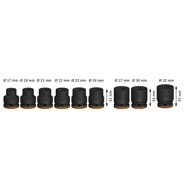 Bosch PRO Impact Socket Set 3/4 Standard 9‑tlg. - 2608003041