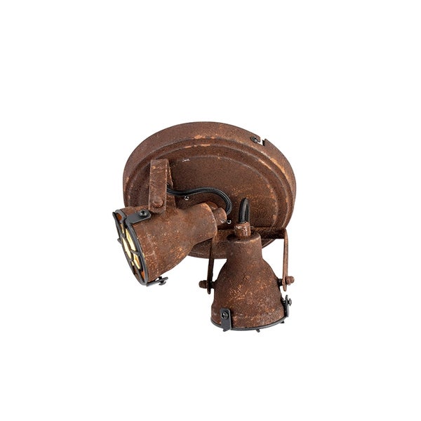 Rostfarbene Wandleuchte mit zwei Strahlern