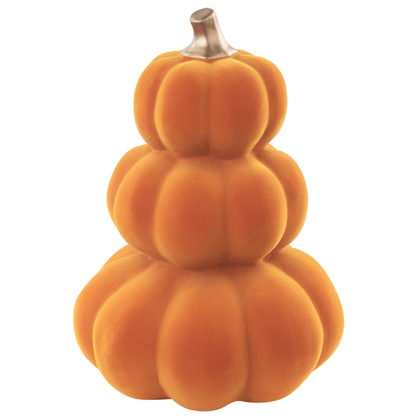 Dekofigur Kürbis KALAMATA Samtstoff Orange