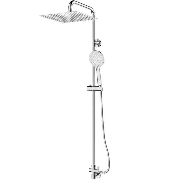 EcoRain 30% Wassersparender Regendusch-Duschset Tyler 30 CM Quadrat - Handbrause 12 CM - Hoher Druck - Universell - Anti-Kalk Duschkopf - Chrom