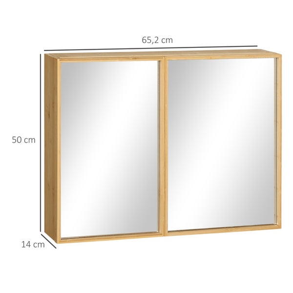 Badezimmerschrank mit Spiegel und Größenangaben