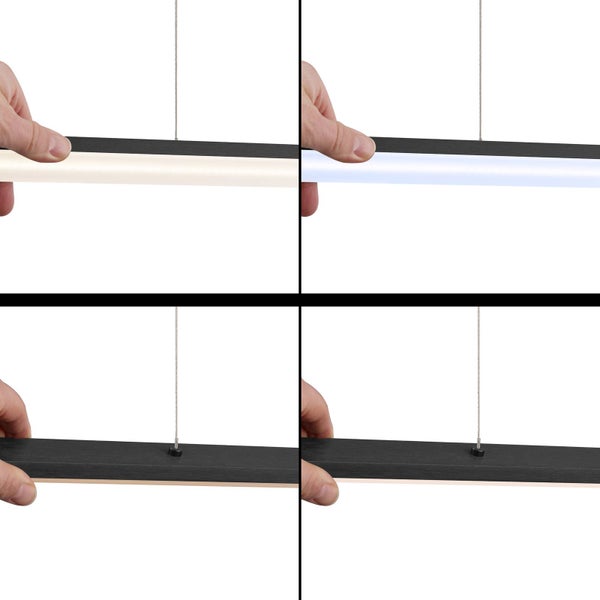 quitani LED Margita dimmbar (Modern) in Schwarz aus Aluminium (1 flammig, ) Wohnzimmerleuchte