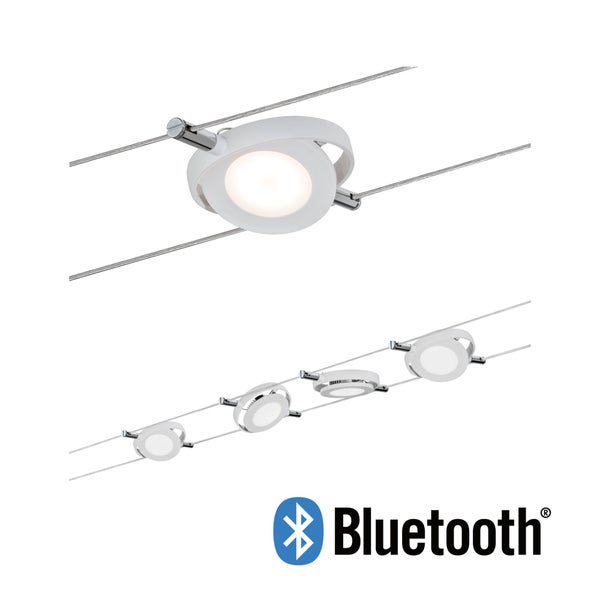 LED Seilsystem Smart Home Bluetooth RoundMac Basisset 4x200lm 4x4W Tunable White dimmbar 230/12V Weiß matt