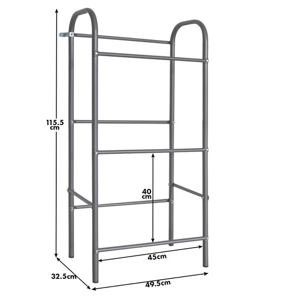 FLOORDIREKT Flaschenkastenständer Rocket - Regal mit Wandbefestigung - Grau - Für 3 Kästen - 49,5 x 32,5 x 115,5 cm