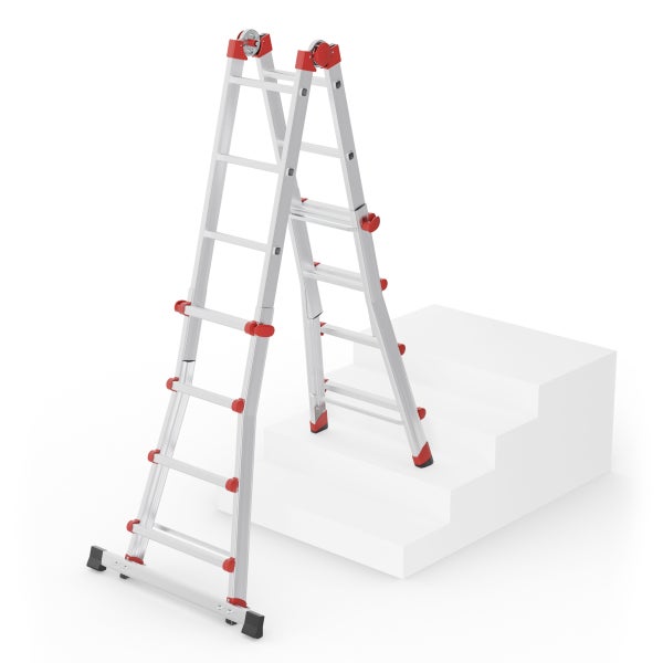 Aluminium Mehrzweckleiter auf einem Podest