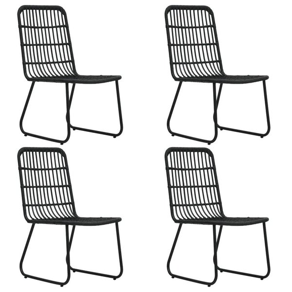 5-tlg. Garten-Essgruppe Poly Rattan und Glas